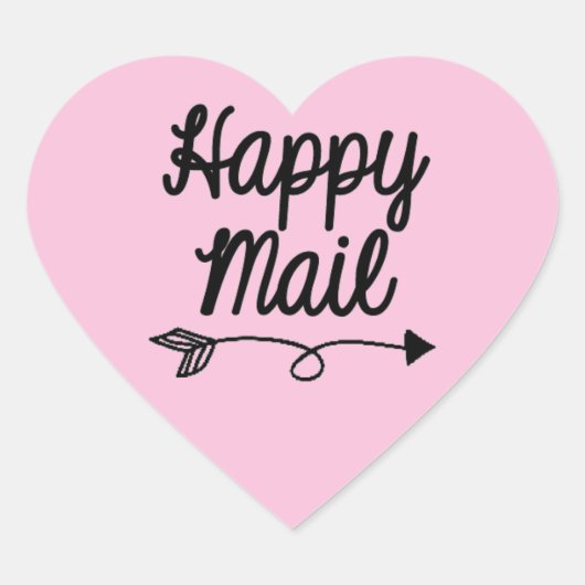 Happy Mail Sticker mit Pfeil-Design (Vorderseite)