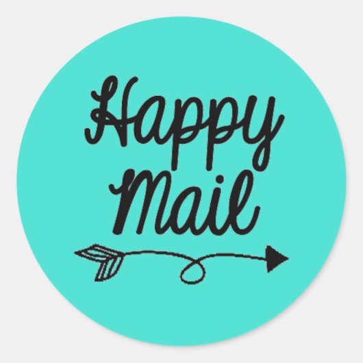 Happy Mail Sticker mit Pfeil-Design (Vorderseite)