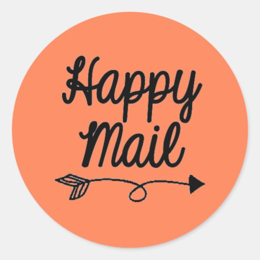 Happy Mail Sticker mit Pfeil-Design - Korallen (Vorderseite)