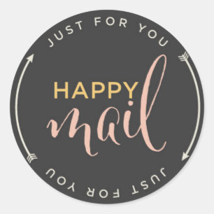Happy Mail Sticker mit Pfeilen