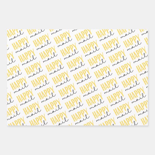 Happy Mail Wrapping Paper Flat Sheet Set 3 Geschenkpapier Set (Vorderseite 2)
