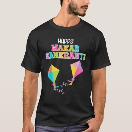 Happy Makar Sankranti Hindu Hinduism Kite Flying H T-Shirt (Vorderseite)