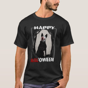 Happy Maloween belgisches Malinois Halloween-Gesch T-Shirt