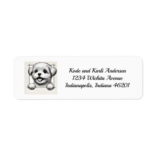 Happy Maltese Return Address Label (Vorne)