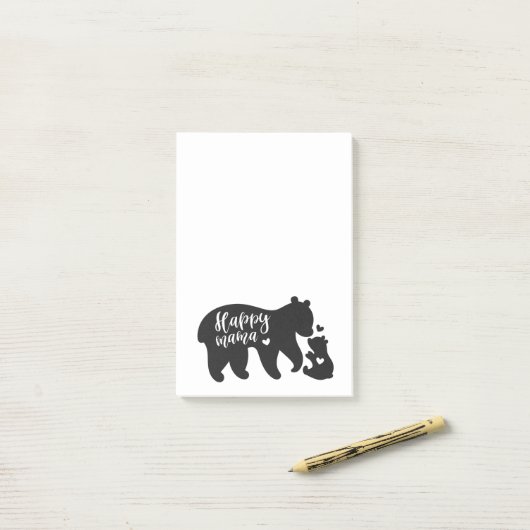 Happy Mama and Baby Bear Notes Post-it Klebezettel (Auf Schreibtisch)