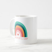 Happy Mama Day Rainbow Heart Modern Bright Colors Kaffeetasse (Vorderseite Links)