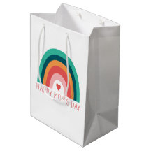 Happy Mama Day Rainbow Heart Modern Bright Colors
