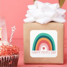Happy Mama Day Rainbow Heart Modern Bright Colors
