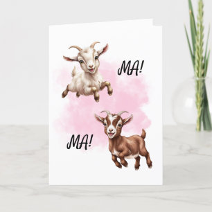 Happy Mama's Day Goat Card Funny Mother Day Feiertagskarte