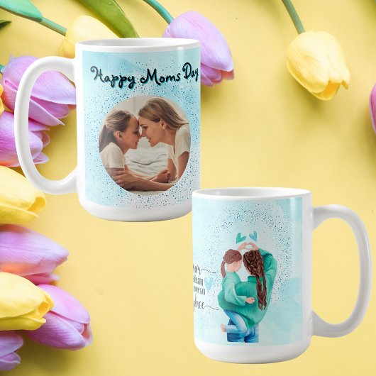 Happy Mamas Tag Glitzer Foto Tasse Mütter Tagesges
