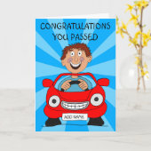 Happy Man hat gerade den Driving Test bestanden Karte (Gelbe Blume)