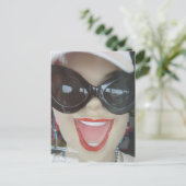 Happy Mannequin Head Postkarte (Stehend Vorderseite)