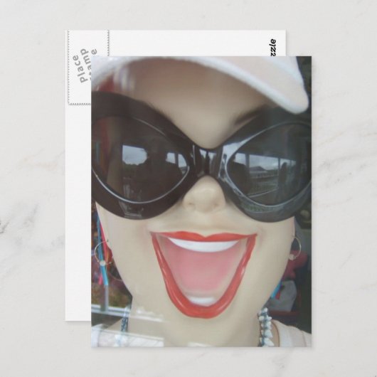 Happy Mannequin Head Postkarte (Vorne/Hinten)