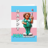 Happy Manniversary - Testosteron Jahrestag Karte (Vorderseite)
