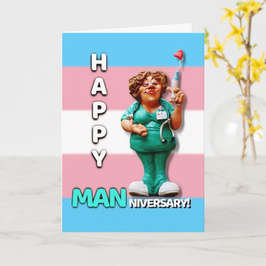 Happy Manniversary - Testosteron Jahrestag Karte (Gelbe Blume)