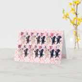 Happy Marching Labradors Birthday Karte (Gelbe Blume)