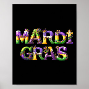 Happy Mardi Gras 2025 New Orleans Lilie Mas Poster