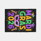 Happy Mardi Gras 2026 Costume New Orleans Matching Fleecedecke (Vorderseite (Horizontal))