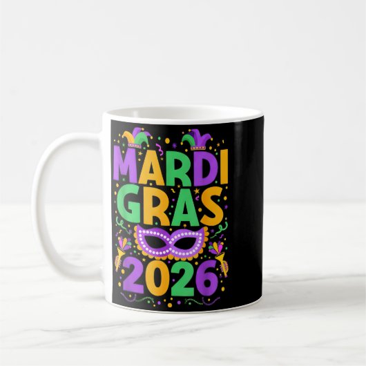 Happy Mardi Gras 2026 Costume New Orleans Matching Kaffeetasse (Links)
