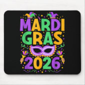 Happy Mardi Gras 2026 Costume New Orleans Matching Mousepad (Vorne)