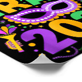 Happy Mardi Gras 2026 Costume New Orleans Matching Poster (Ecke)