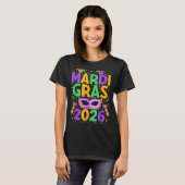 Happy Mardi Gras 2026 Costume New Orleans Matching T-Shirt (Vorne ganz)
