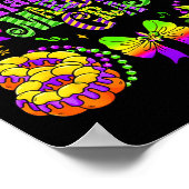 Happy Mardi Gras 2026 Funny King Cake Fleur De Lis Poster (Ecke)