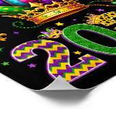 Happy Mardi Gras 2026 Jester Hat Men Women Kid Car Poster (Ecke)