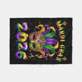 Happy Mardi Gras 2026 Jester Hat New Orleans Men W Fleecedecke (Vorderseite (Horizontal))