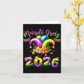 Happy Mardi Gras 2026 Jester Hat New Orleans Men W Karte (Gelbe Blume)