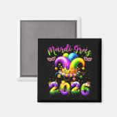 Happy Mardi Gras 2026 Jester Hat New Orleans Men W Magnet (Vorderseite/Rückseite)