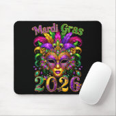 Happy Mardi Gras 2026 Jester Hat New Orleans Men W Mousepad (Mit Mouse)