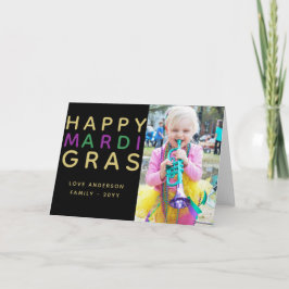 Happy Mardi Gras - ADD Family FOTO Card Karte