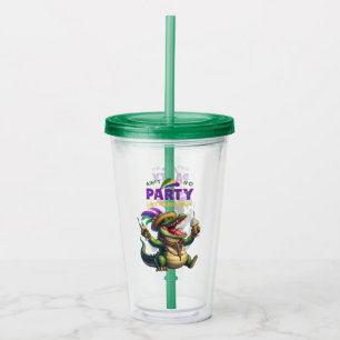Happy Mardi Gras Alligator Acryltrinkbecher