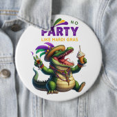 Happy Mardi Gras Alligator Button (Beispiel)