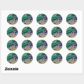 Happy Mardi Gras Alligator Custom Round Stickers (Blatt)