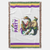 Happy Mardi Gras Alligator Decke (Vorderseite Vertikal)