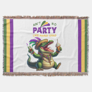 Happy Mardi Gras Alligator Decke