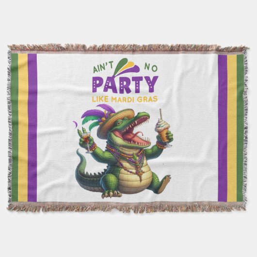 Happy Mardi Gras Alligator Decke (Vorderseite)