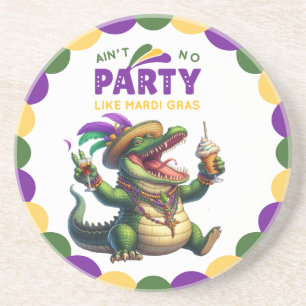 Happy Mardi Gras Alligator Getränkeuntersetzer