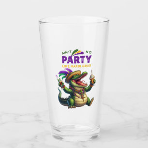 Happy Mardi Gras Alligator Glas