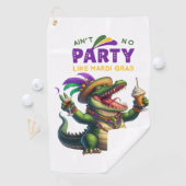 Happy Mardi Gras Alligator Golfhandtuch (Insitu)
