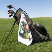 Happy Mardi Gras Alligator Golfhandtuch (Gras)