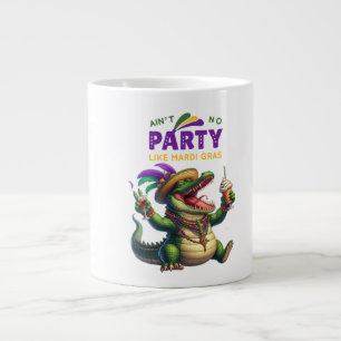 Happy Mardi Gras Alligator Jumbo-Tasse