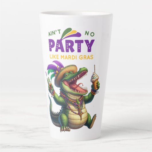Happy Mardi Gras Alligator Milchtasse (Vorderseite)