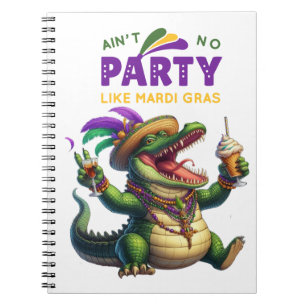 Happy Mardi Gras Alligator Notizblock