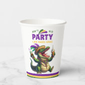 Happy Mardi Gras Alligator Pappbecher (Rückseite)