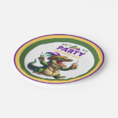 Happy Mardi Gras Alligator Pappteller (Schrägansicht)
