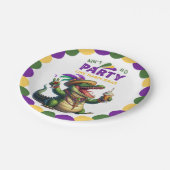 Happy Mardi Gras Alligator Pappteller (Schrägansicht)