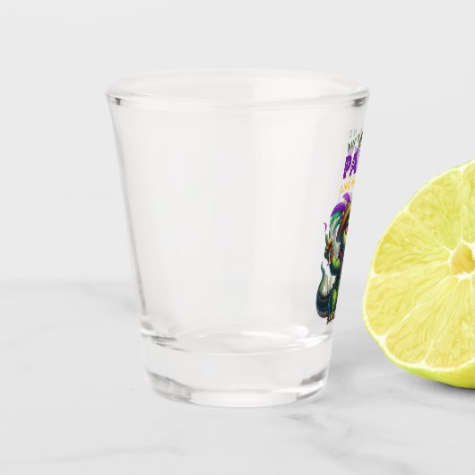 Happy Mardi Gras Alligator Schnapsglas (Links)